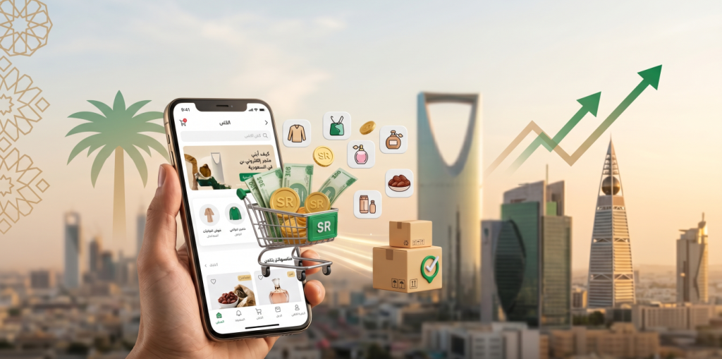 جوال يظهر متجر إلكتروني